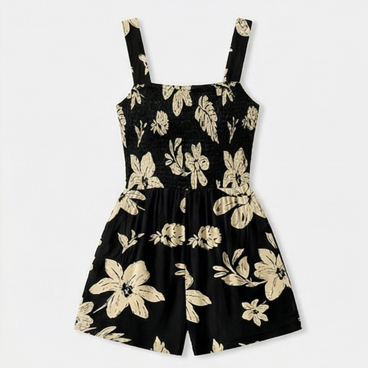 Bloomette Women's Smocked Chiffon Romper with Pockets - Elena Harper