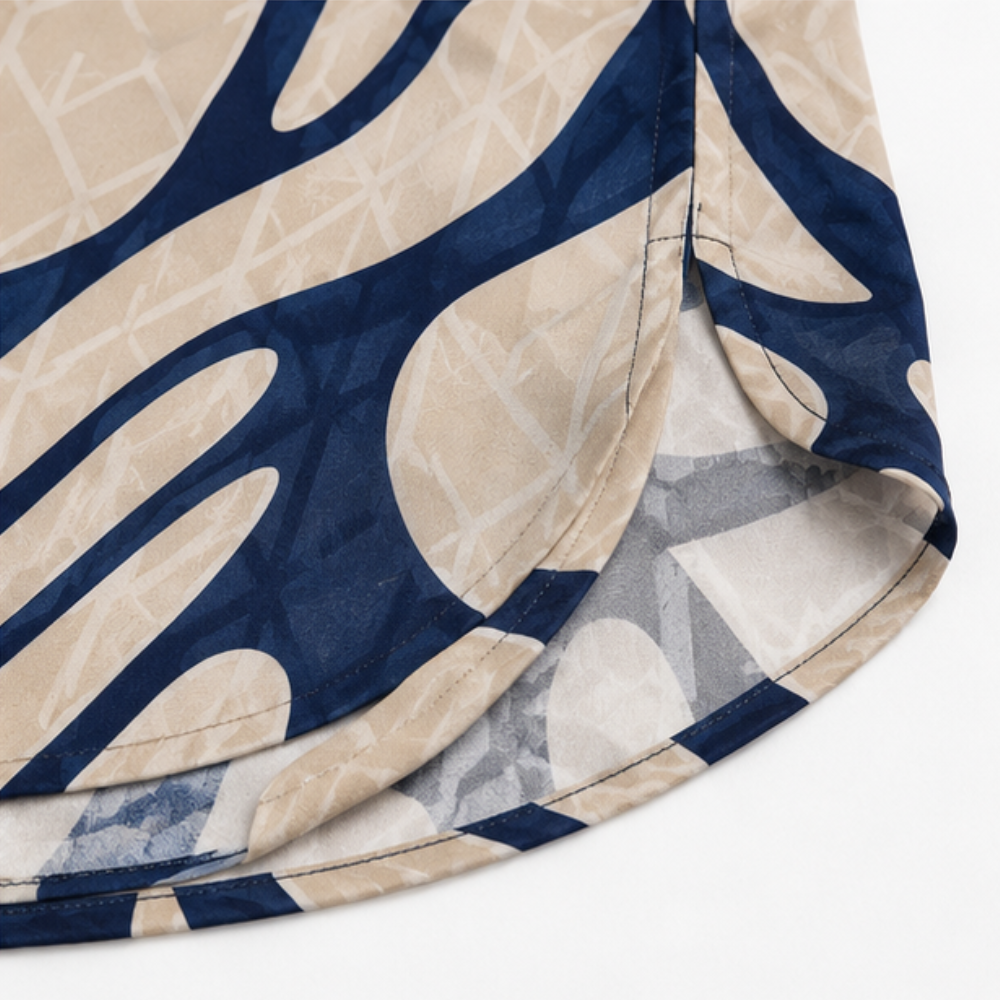Easewear Geometric Midi Dress That Skims, Not Clings - Elena Harper