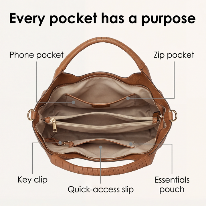 Carrina Soft Leather Everyday Hobo Bag - Elena Harper
