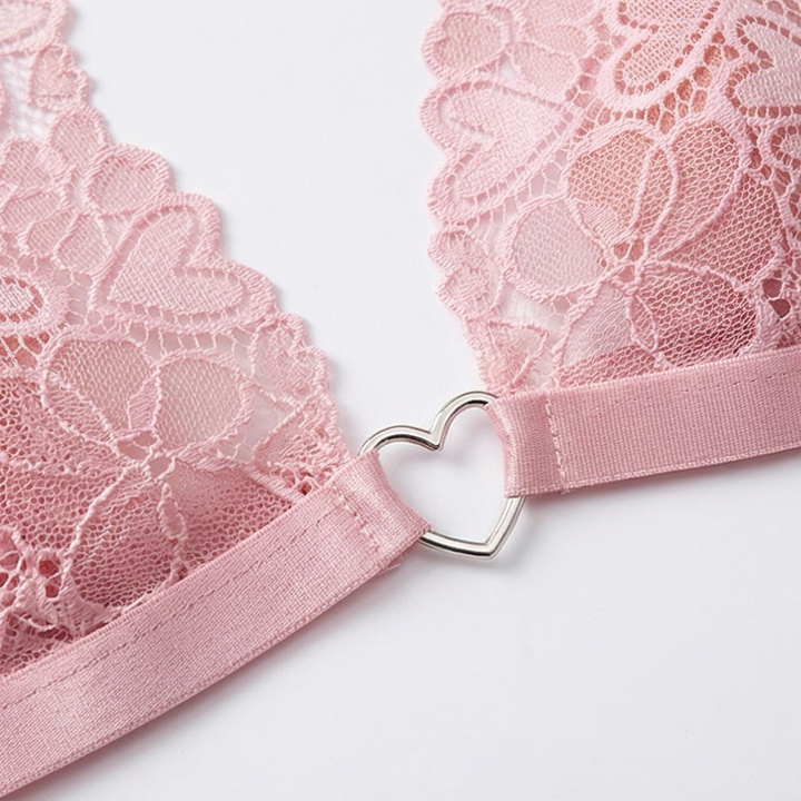 Adoré Heart Chain Lace Garter Lingerie Set - Elena Harper