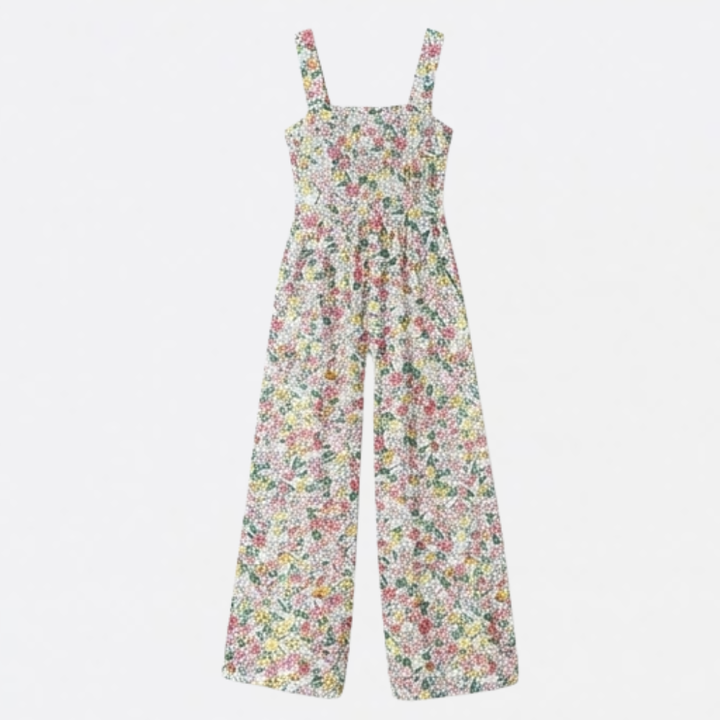 Bloomara Floral Wide-Leg Jumpsuit with Pockets - Elena Harper