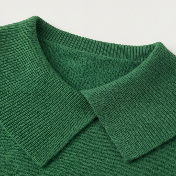 Collara Asymmetric Collar Knit Sweater - Elena Harper