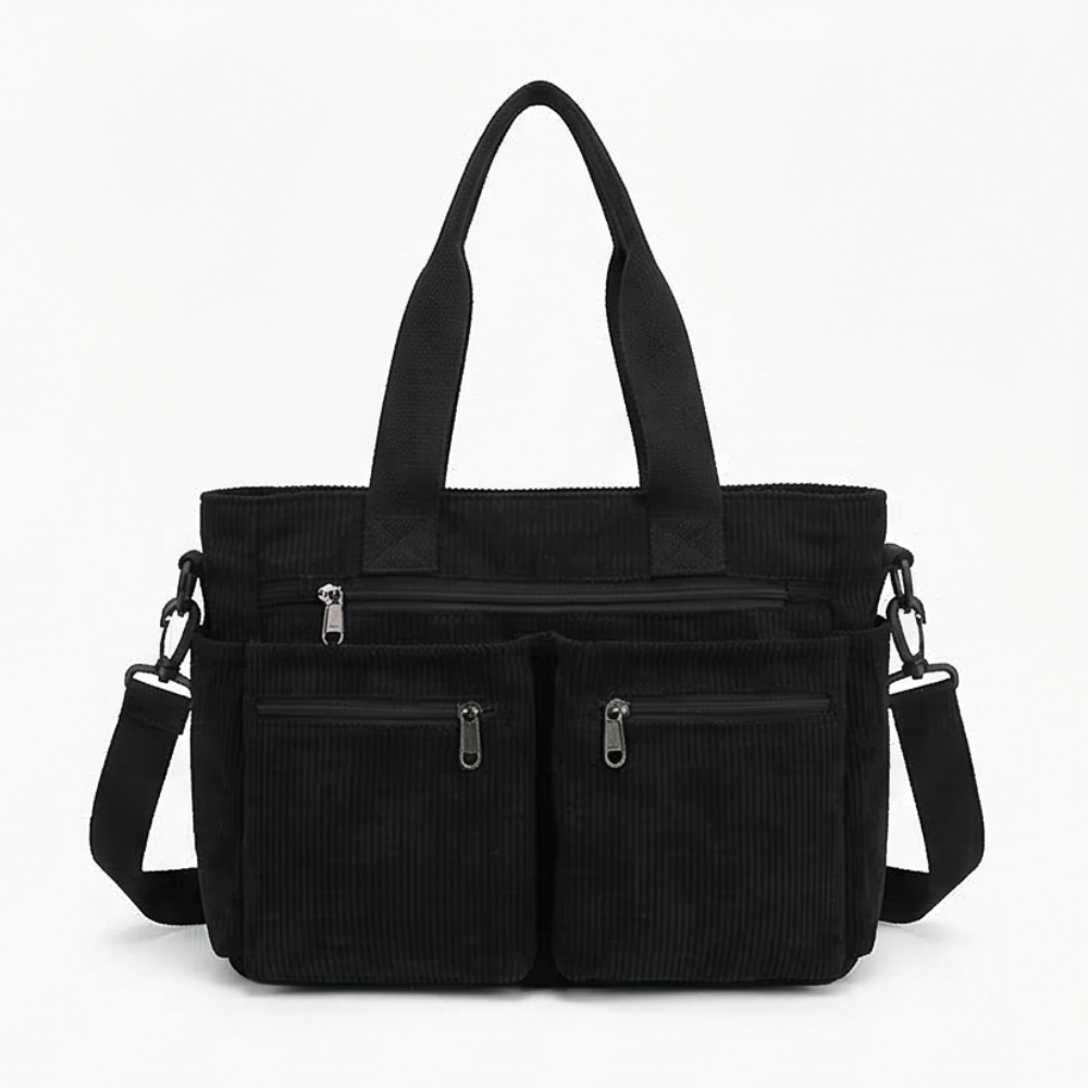 Clovera Multi Pocket Corduroy Shoulder Bag - Elena Harper