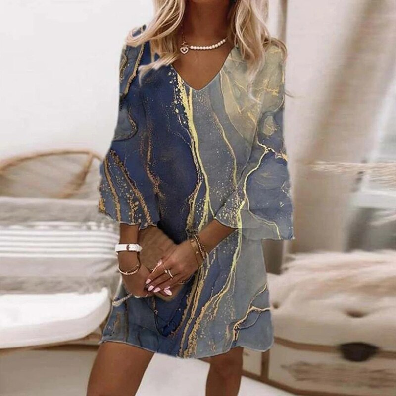 Women's Elegant Patterned Dress | Timeless Style for Any Occasion