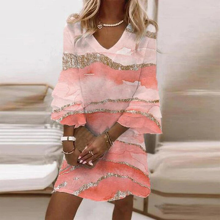 Women's Elegant Patterned Dress | Timeless Style for Any Occasion