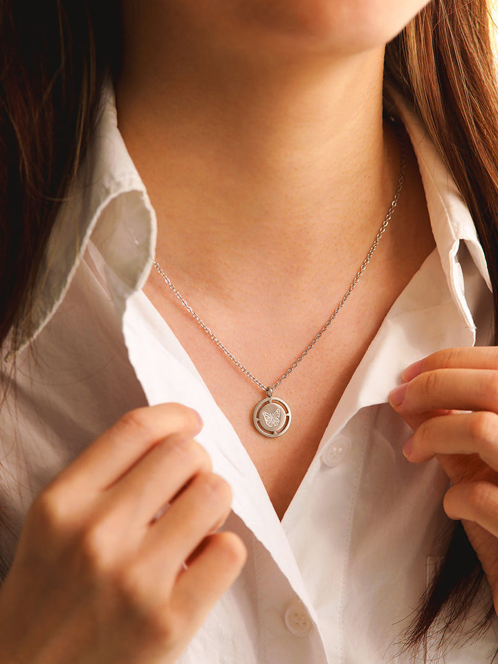 Graceful Butterfly Necklace, view 3 - Elena Harper