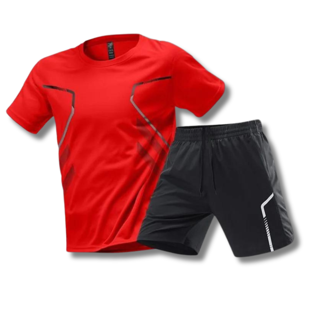 Men's Breathable Sports Set Quick Dry T-Shirt and Shorts, view 3 - Elena Harper