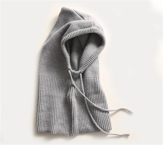 Karen Cozy winter hooded scarf, view 3 - Elena Harper