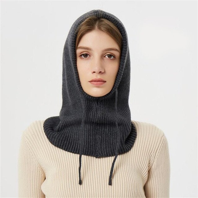 Karen Cozy winter hooded scarf, view 4 - Elena Harper