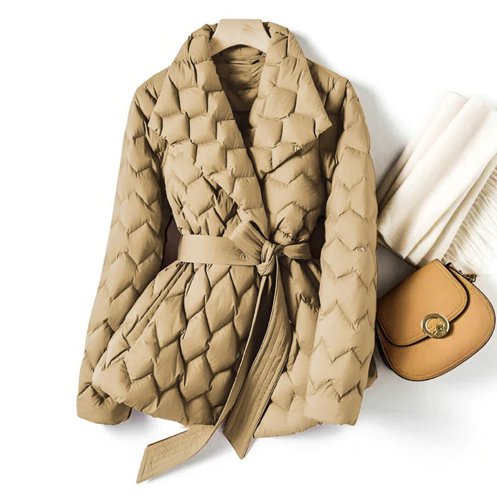 Reina Stylish Quilted Down Coat - Elena Harper