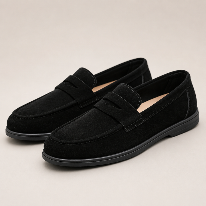 Suede Penny Loafers for Men - Elena Harper