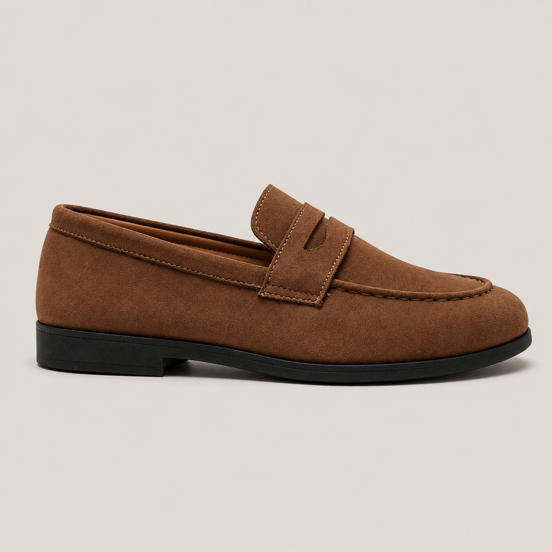 Suede Penny Loafers for Men - Elena Harper