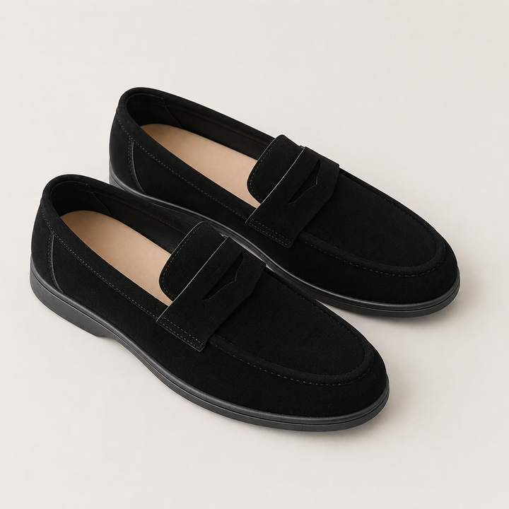 Suede Penny Loafers for Men - Elena Harper