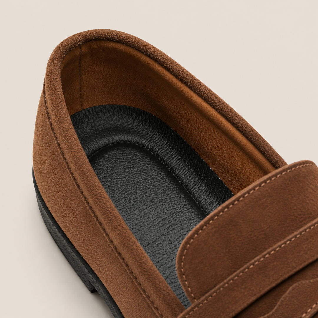 Suede Penny Loafers for Men - Elena Harper