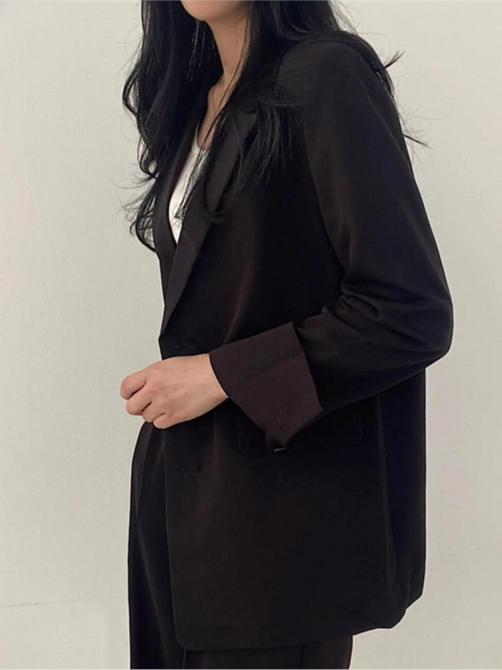 Blazer Pants Set for Women with Wide Legs