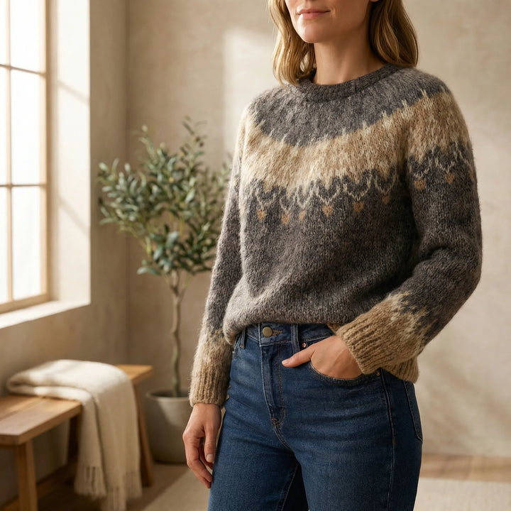 Classic Crew Neck Sweater Xenia - Elena Harper