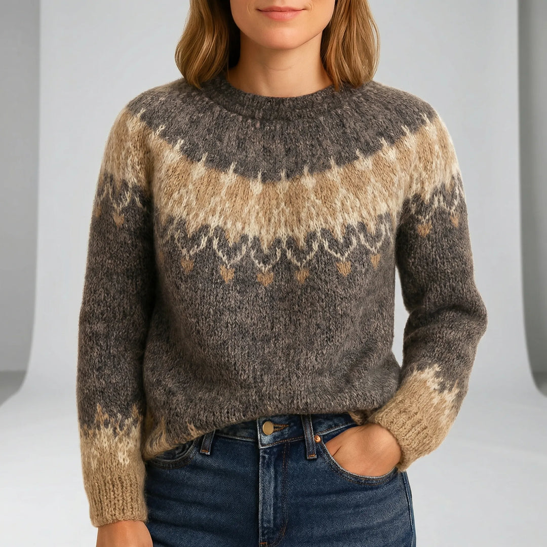 Classic Crew Neck Sweater Xenia, view 2 - Elena Harper
