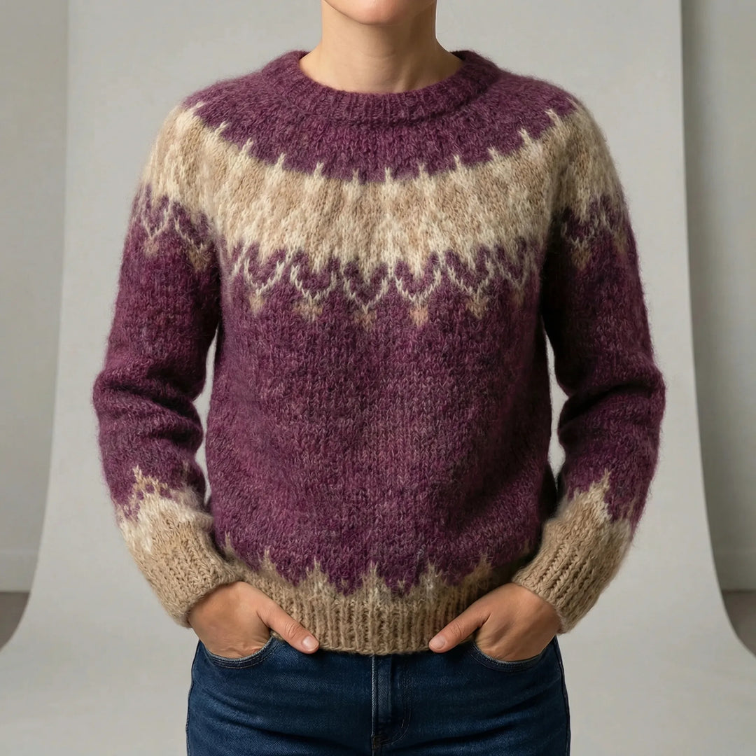 Classic Crew Neck Sweater Xenia, view 6 - Elena Harper