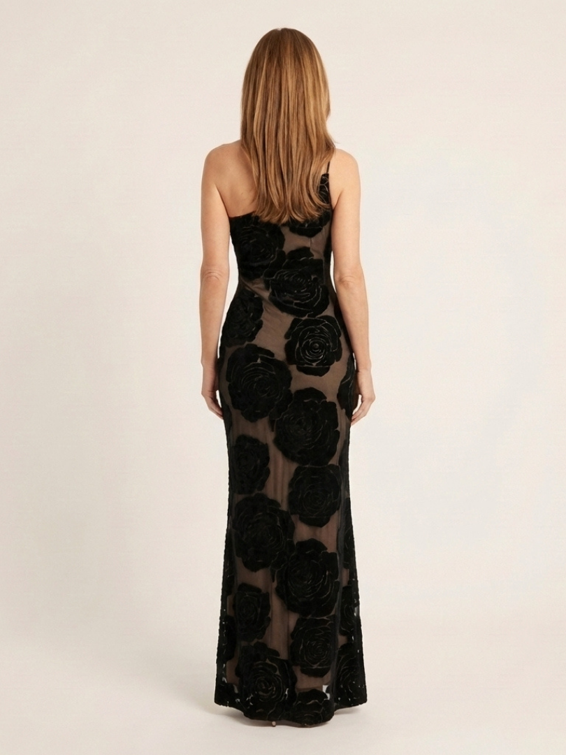 Cressida One Shoulder Floral Lace Maxi Dress - Elena Harper