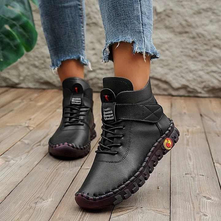 Leathy Comfortable Handmade Sneakers, view 2 - Elena Harper