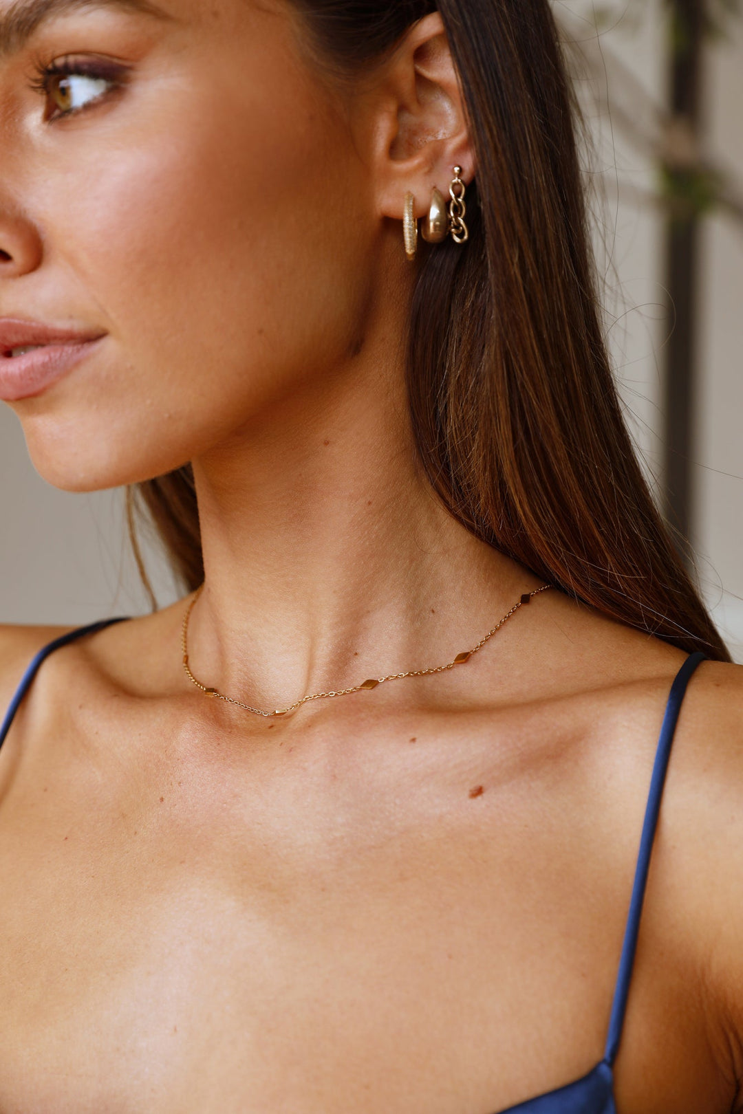 18K Gold Plated Cascading Life Necklace - Elena Harper