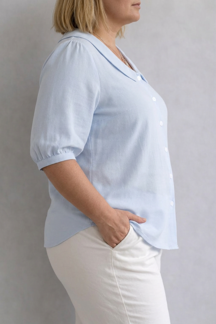 Mira Collared Blouse, view 2 - Elena Harper