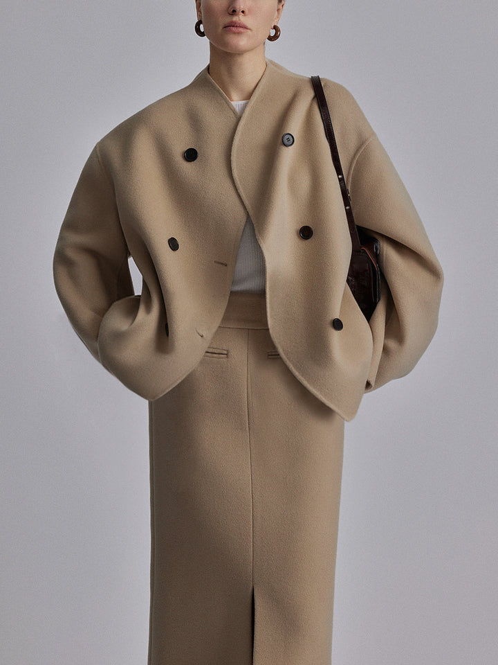 Adelheid | Classic and Elegant Double-Breasted Coat for Women