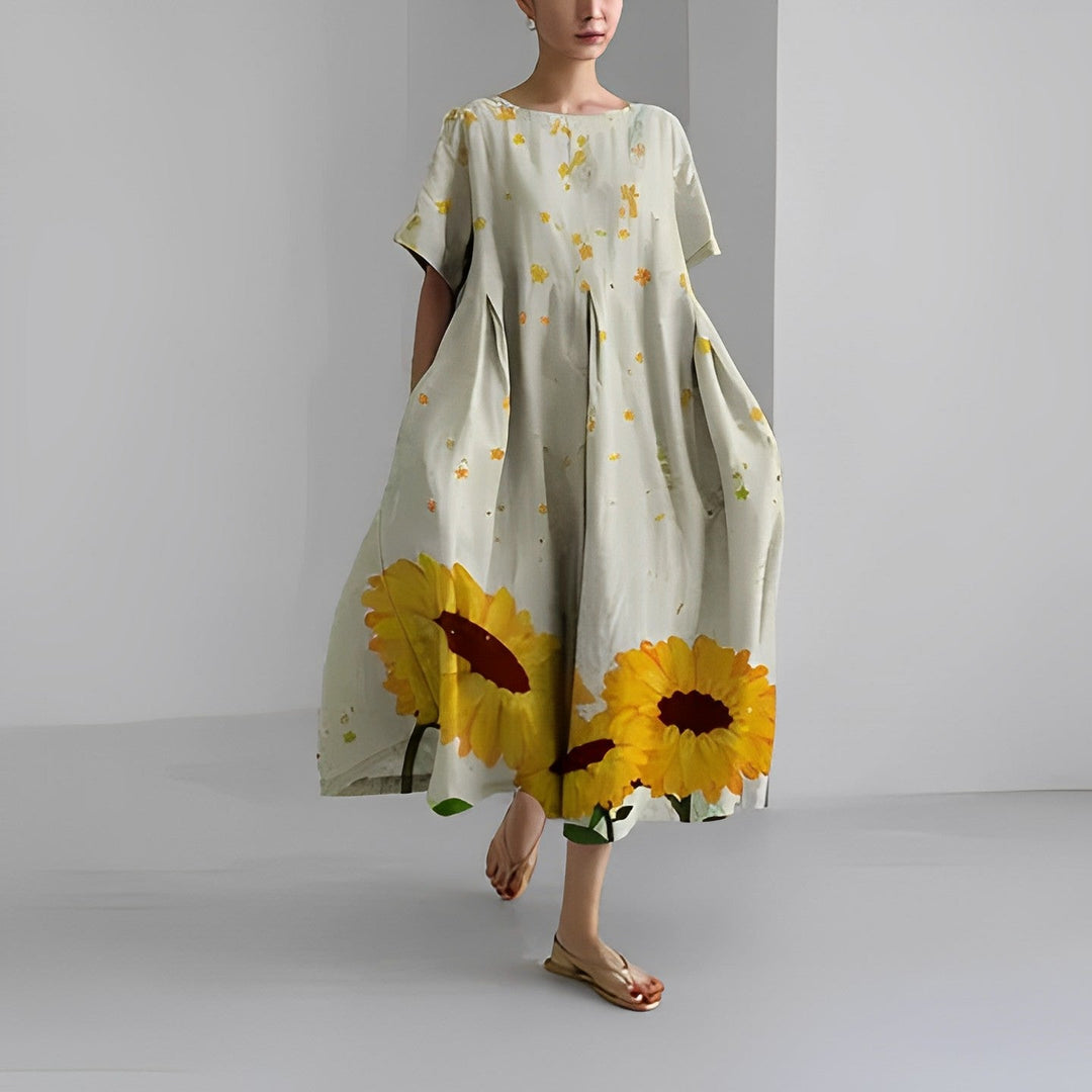Daisy Retro Big Swing Loose Maxi Dress - Elena Harper