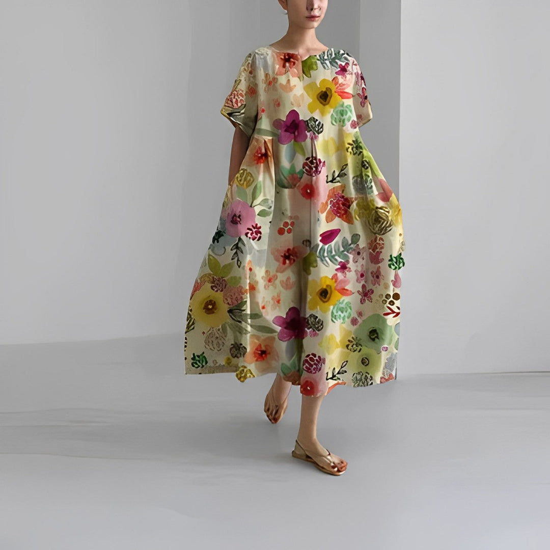 Adelia Bohemian Floral Dress - Elena Harper