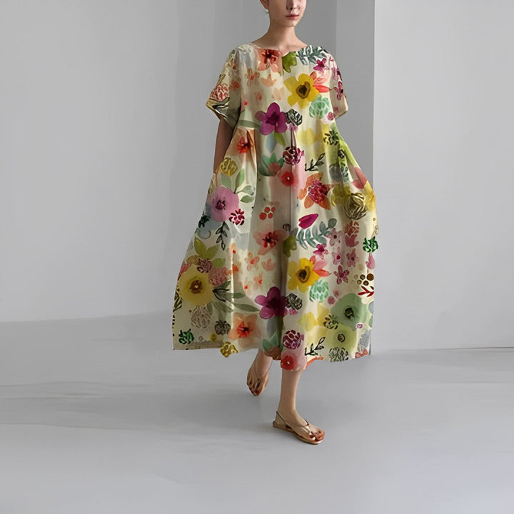 Adelia Bohemian Floral Dress - Elena Harper