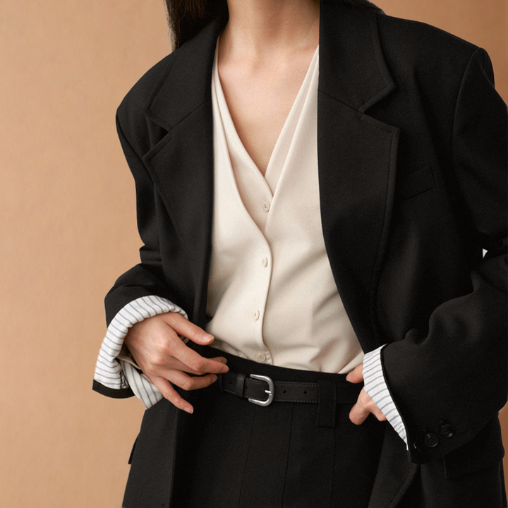 Lotus Silk Layered Blouse, view 3 - Elena Harper