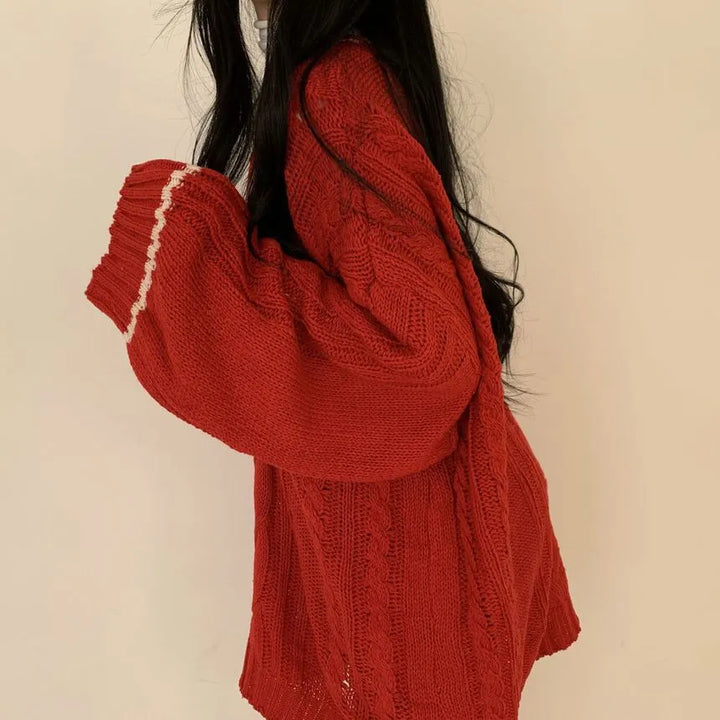 Eshlie Oversized V-Neck Sweater, view 5 - Elena Harper