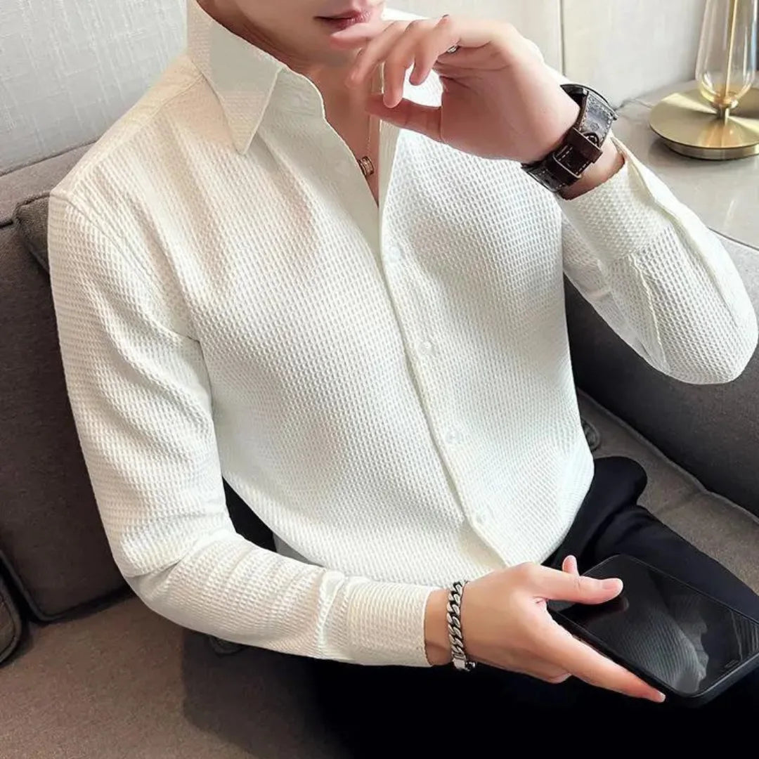 Slim Textured Shirt for Men - Elena Harper