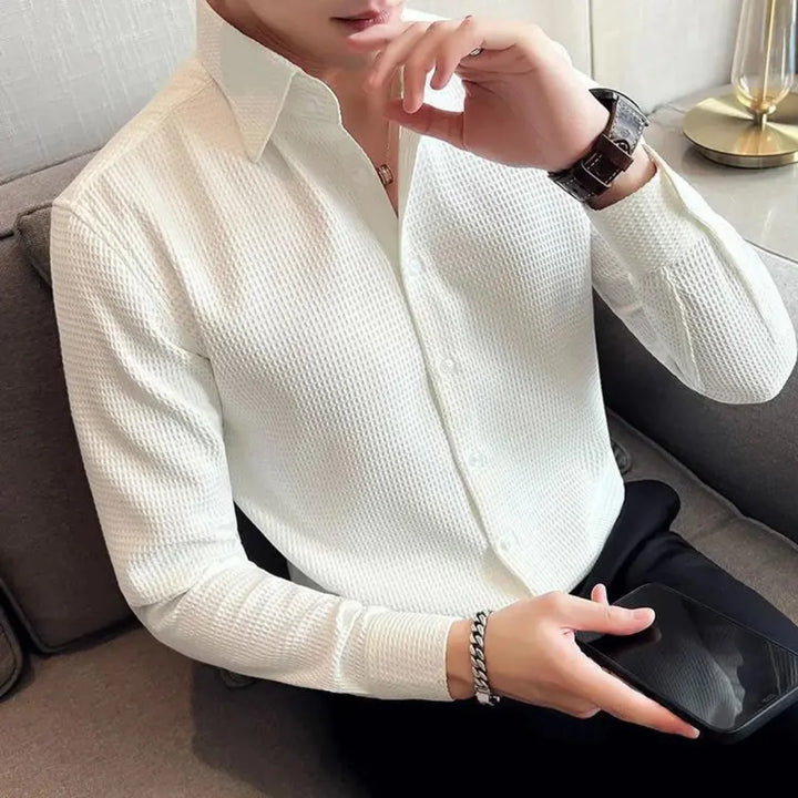 Slim Textured Shirt for Men - Elena Harper