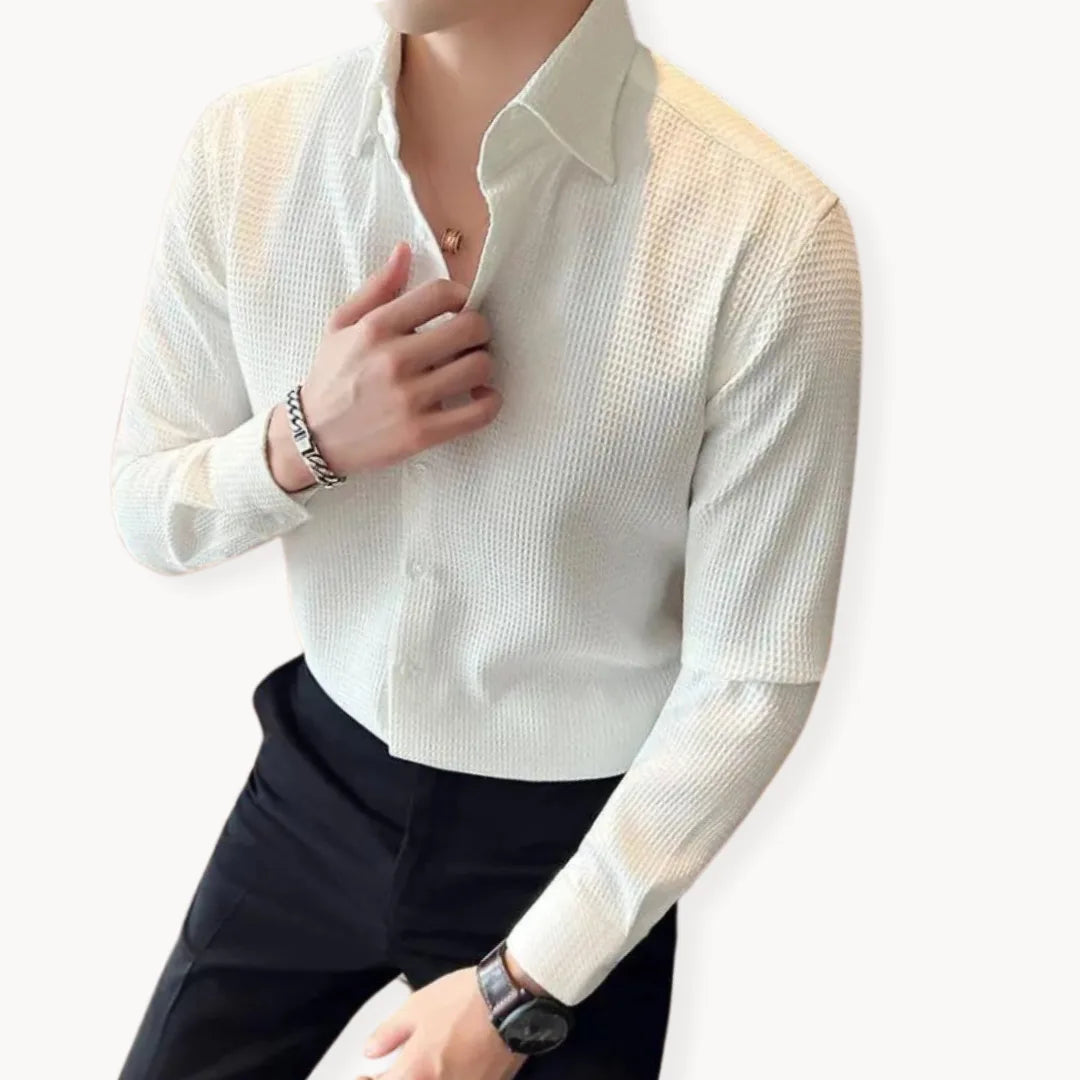 Slim Textured Shirt for Men - Elena Harper