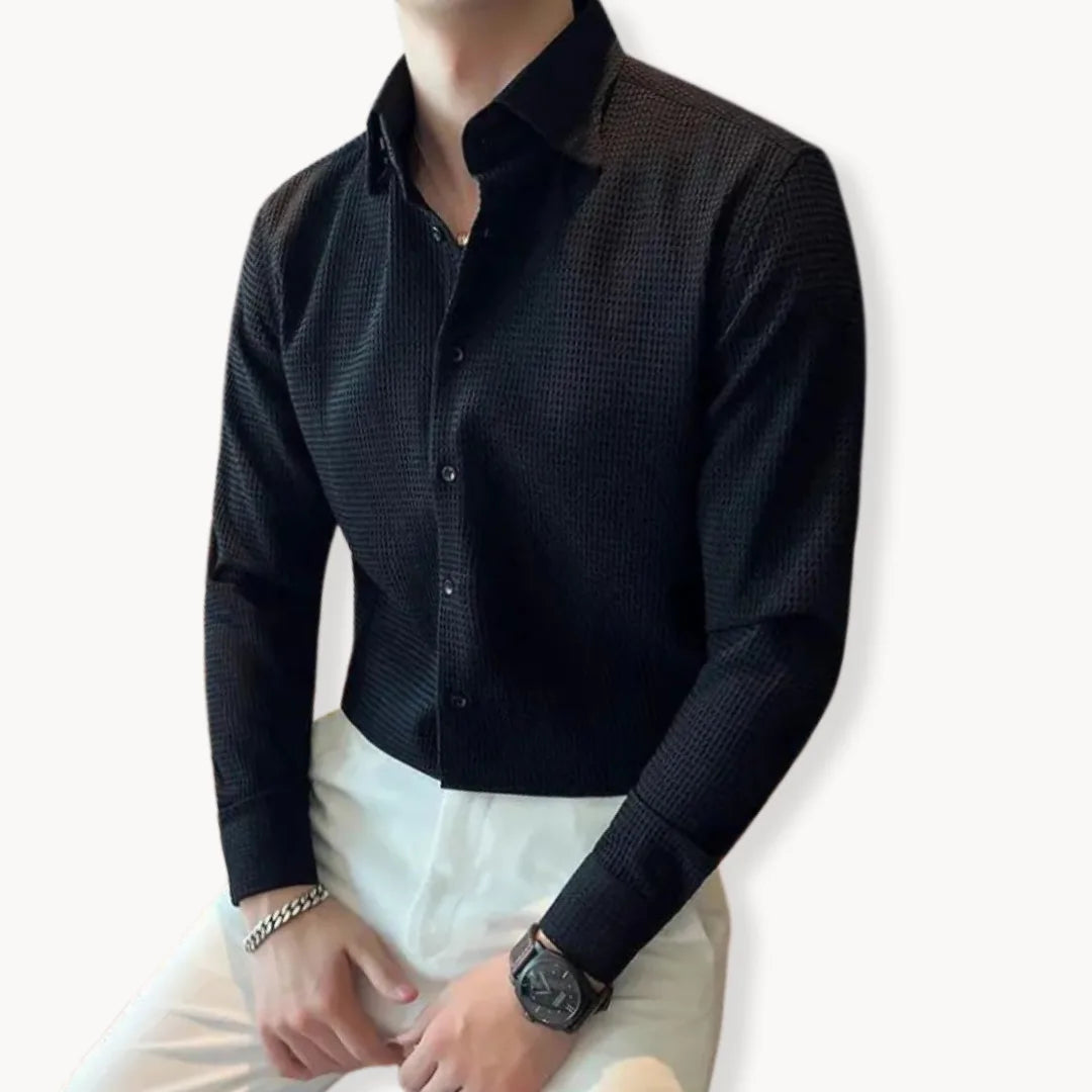 Slim Textured Shirt for Men - Elena Harper