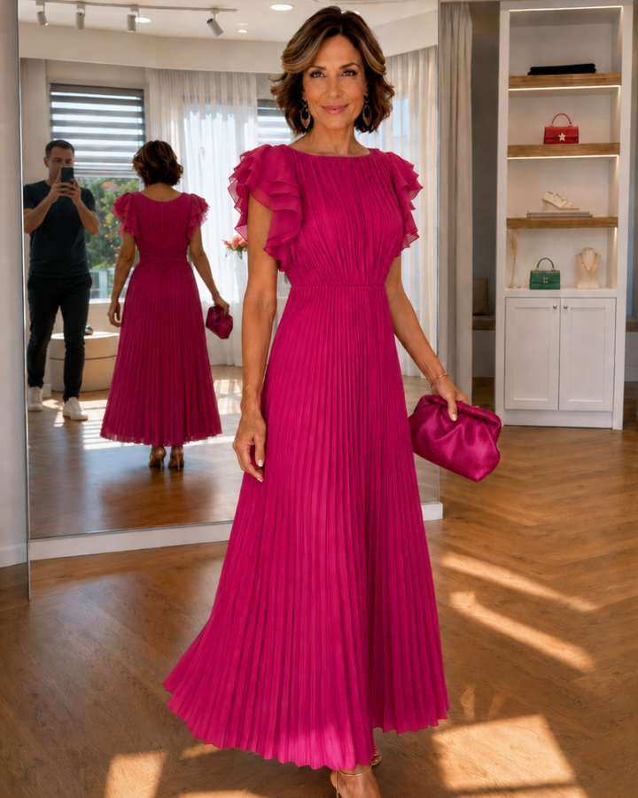 Lara Classic Pleated Dress - Elena Harper