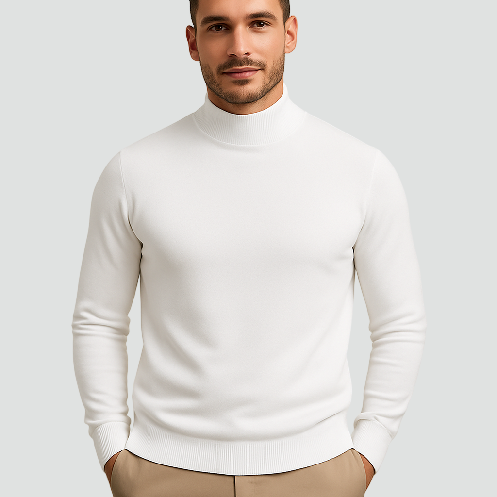 Fine Knitted Turtleneck Sweater Men Regular Fit Winter