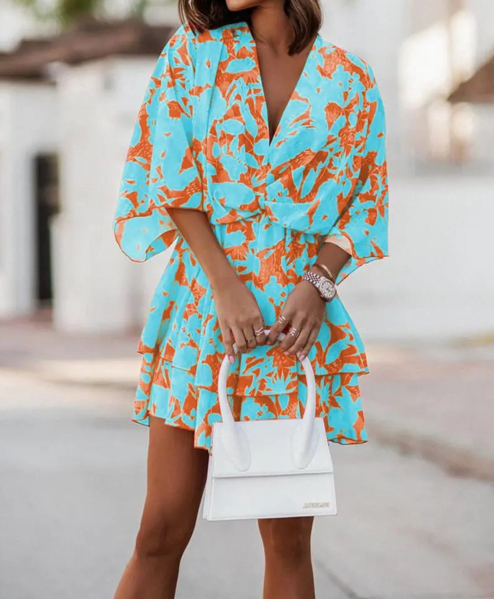 Valeria - Bohemian Floral Mini Dress