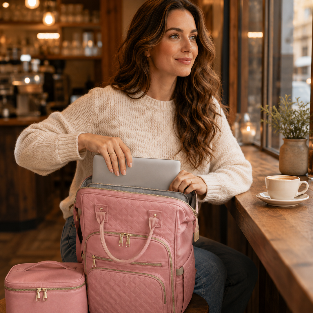 Carryla Insulated Backpack with Lunch Box, Laptop Sleeve, Waterproof Oxford - Elena Harper