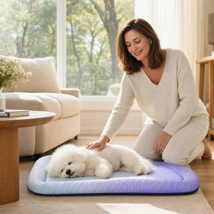 Coolaby Ice Silk-look Pet Cooling Mat for Dogs and Cats, Padded Non-Slip Summer Bed - Elena Harper