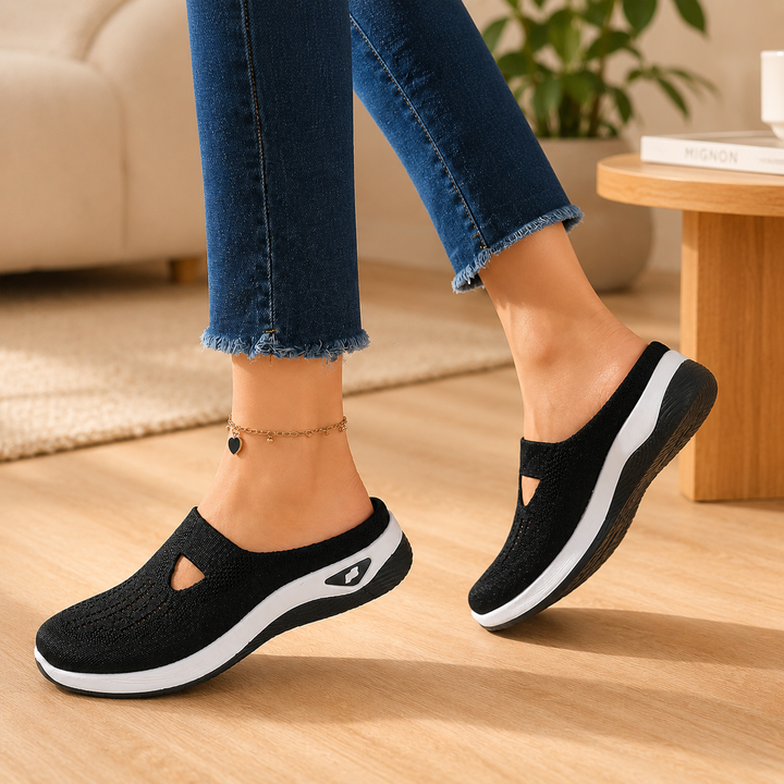Airessa Breathable Mesh Slip-On Mules with Cushioned Air Sole - Elena Harper