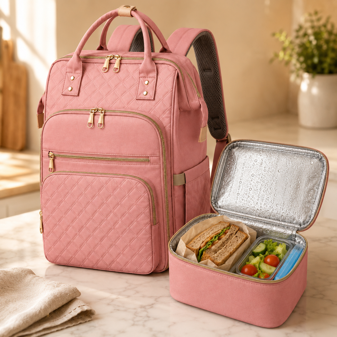 Carryla Insulated Backpack with Lunch Box, Laptop Sleeve, Waterproof Oxford - Elena Harper