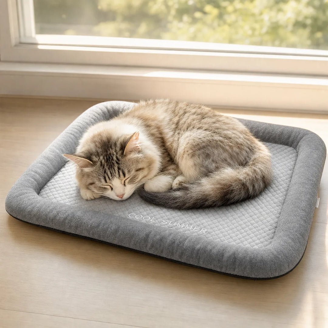 Coolaby Ice Silk-look Pet Cooling Mat for Dogs and Cats, Padded Non-Slip Summer Bed - Elena Harper
