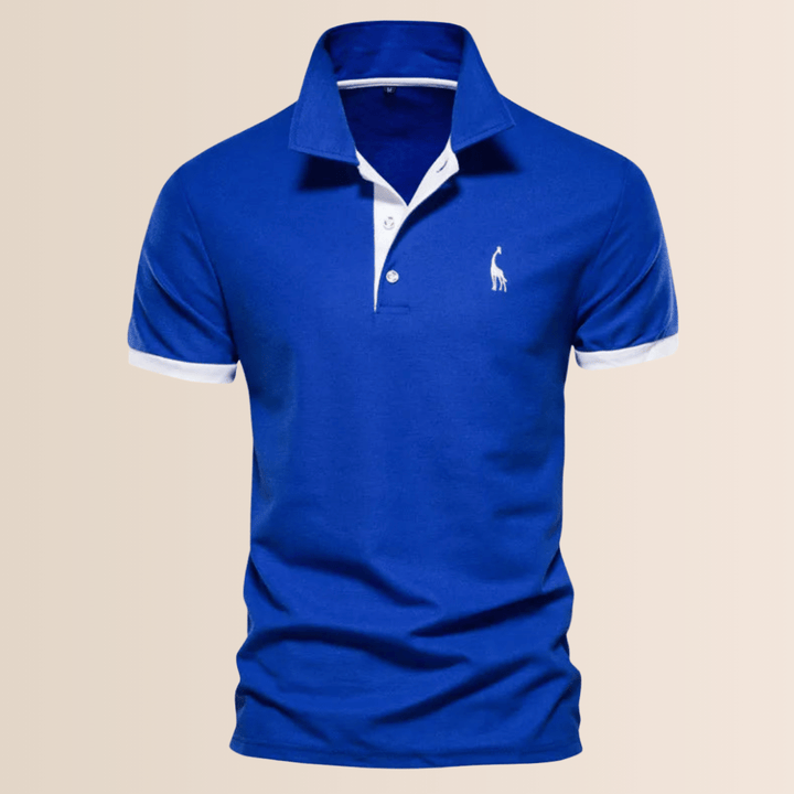 Men's Stand Collar V-Neck Polo Shirt for Casual Style