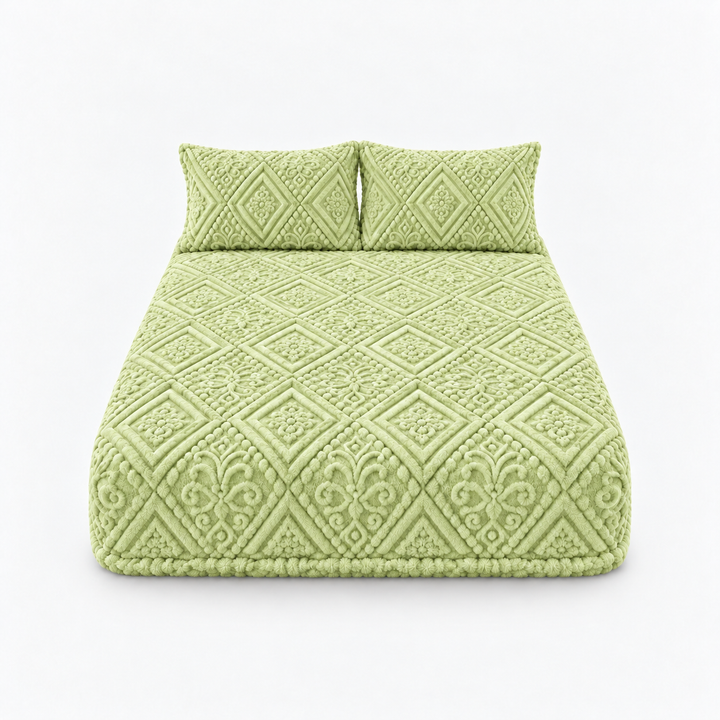 Damask Haven – Raised Damask Plush Fitted Sheet