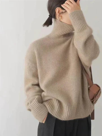 Amaya Luxe Cashmere Turtleneck Sweater - Elena Harper