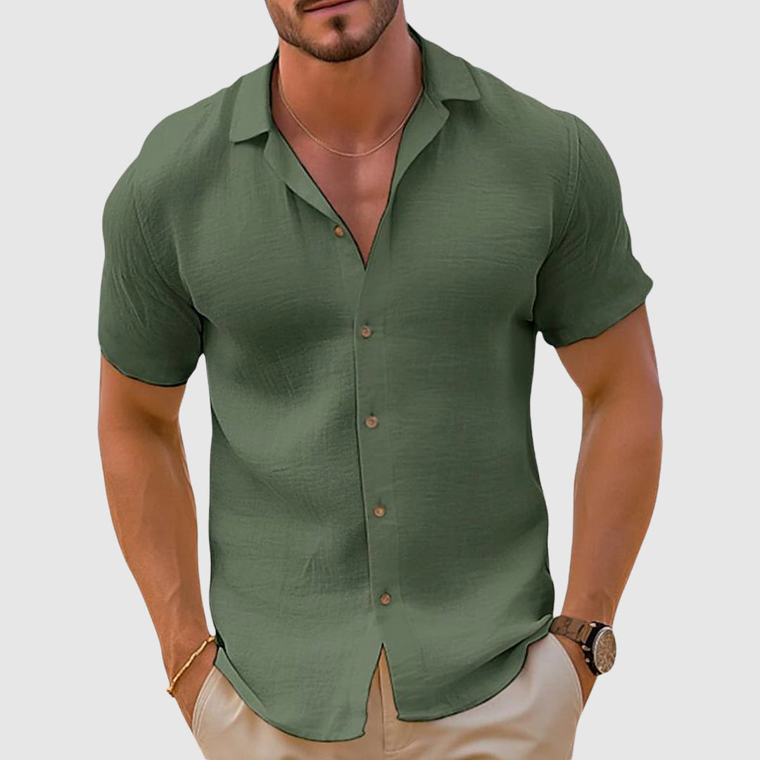 Shirt with Collar and Button Closure for Men