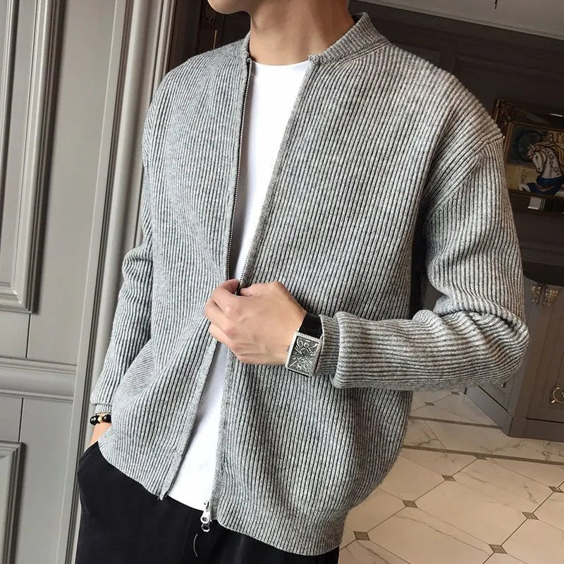 Men's Ribbed Vest with Zipper and Comfortable Fit