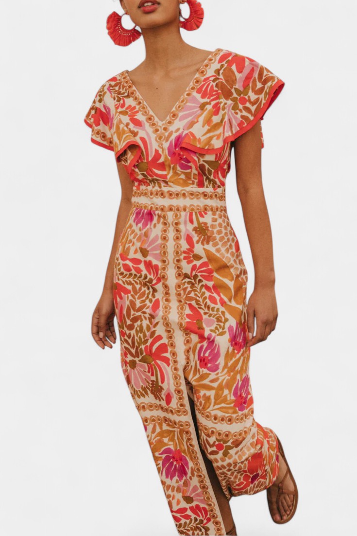 Suzanne Vibrant Floral Maxi Dress, view 4 - Elena Harper